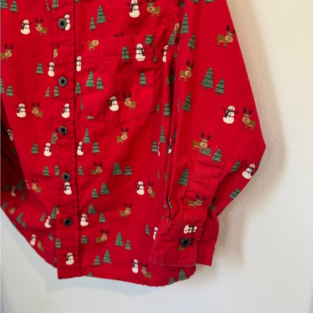 🎄❄️ Kids Holiday Button-Down Shirt 4T | Free Planet 🤍✨ - Picture 4 of 7